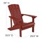 Flash Furniture 2 Red Adirondack Chairs & Star and Moon Fire Pit JJ-C145012-32D-RED-GG - alternate 3